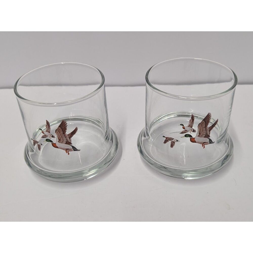 Vintage Avon Mallard Duck Whiskey Glass Chesapeake Collection Lowball Barware